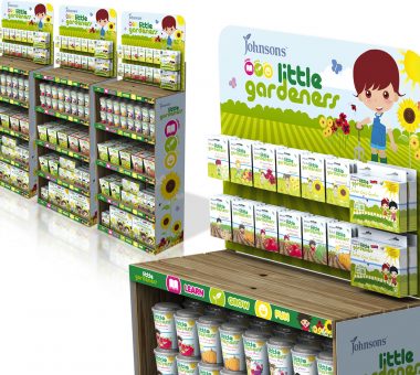 Johnsons Little Gardeners point of sale design for retail display