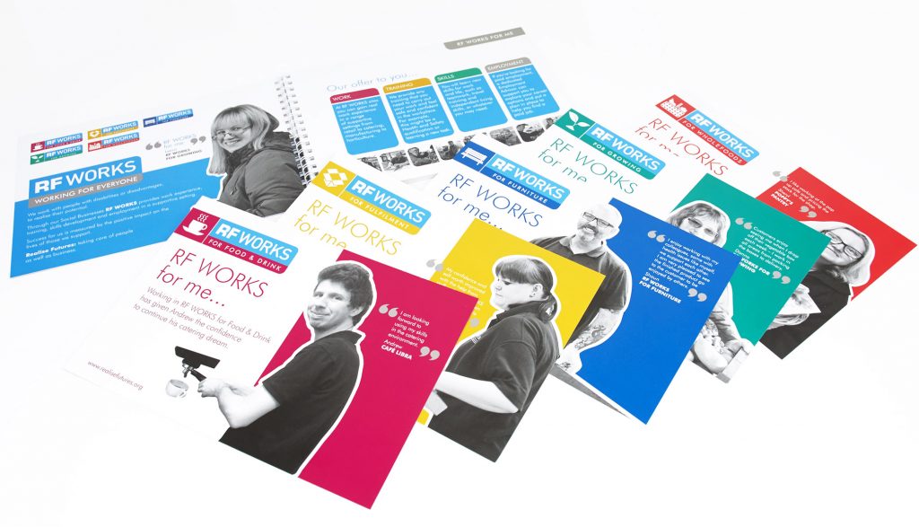 Realise Futures RF WORKS branding & literature design
