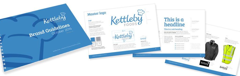 Corporate Identity and guidelines for Kettleby Foods by The Finishing Post, Suffolk branding agency
