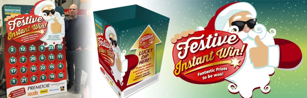 Ridgeons Christmas advent promotional campaign and point of sale design