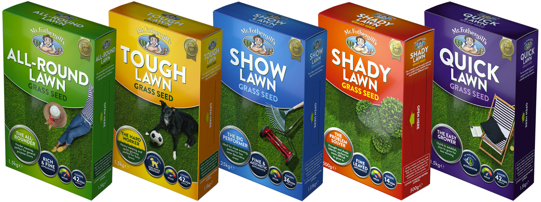 Lawn seed packaging design for Mr Fothergill's Seeds - The Finishing Post