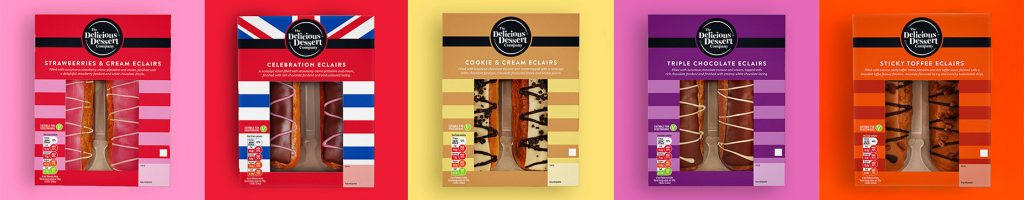 Branding and packaging design for Bakkavor The Delicious Dessert Company