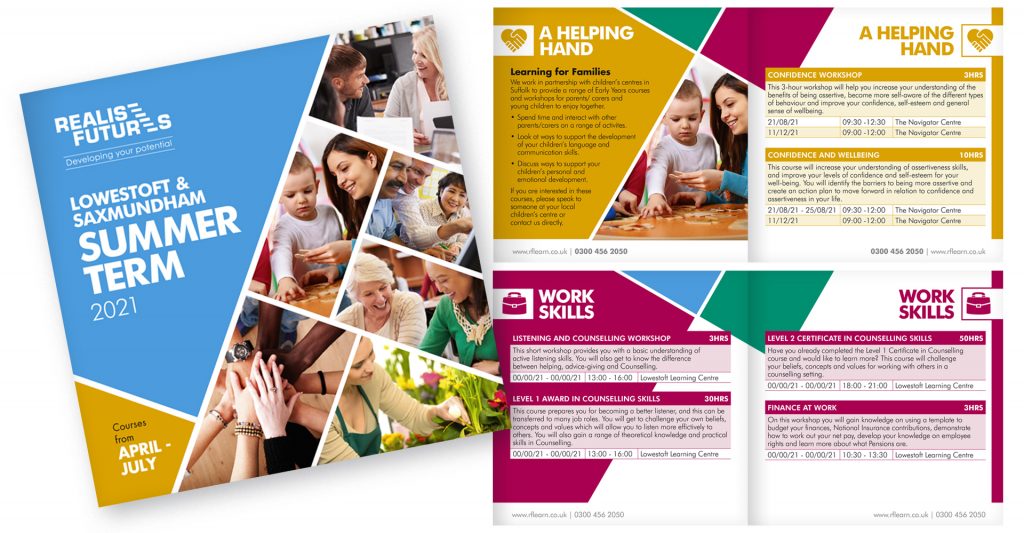 Suffolk Social Enterprise, Realise Futures, Learning & Development brochure design