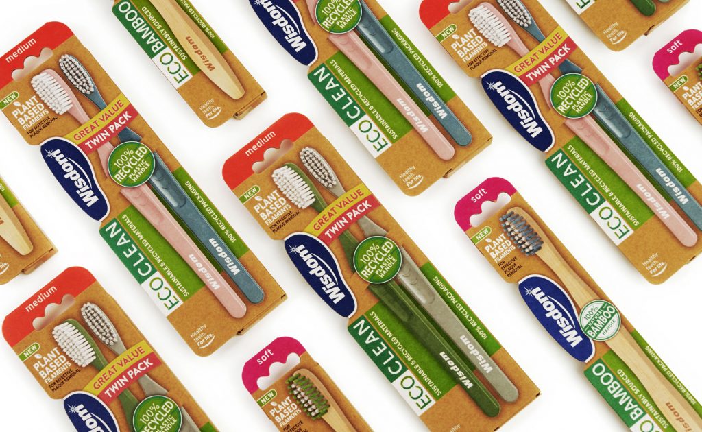 Wisdom Toothbrushes branding & packaging design for new Eco Clean