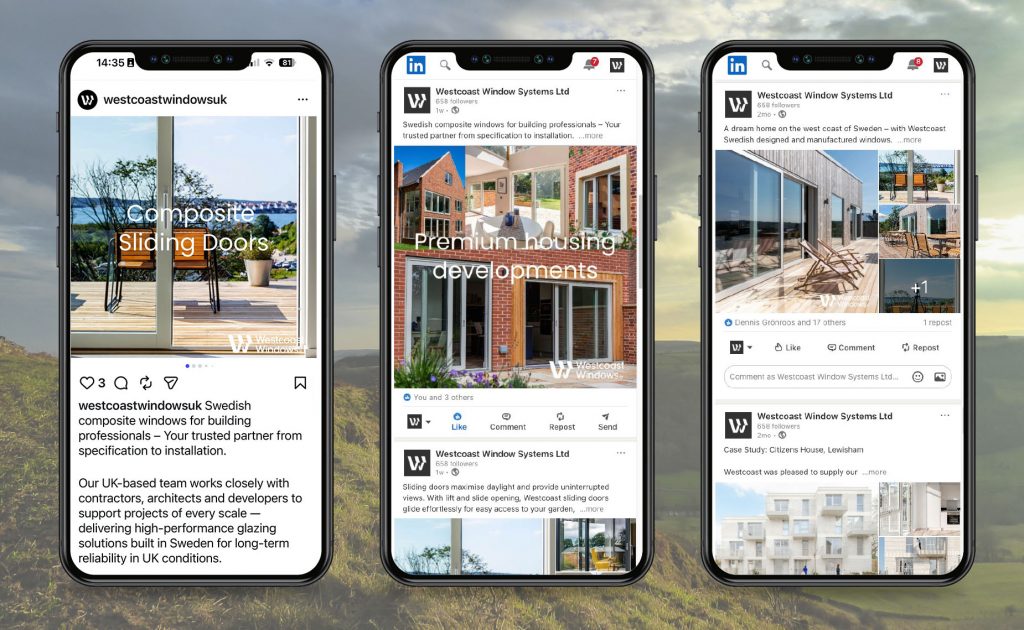 Westcoast Windows website and social media content creation