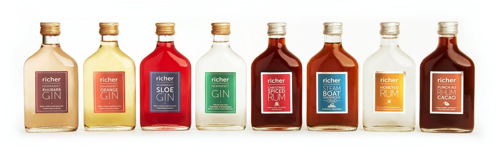 richer spirits gin and rum branding and packaging design