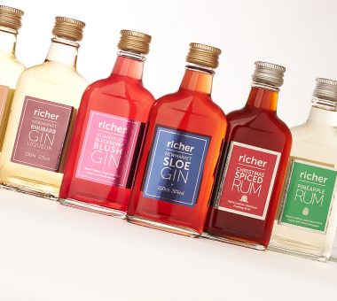 Richer Spirits gin and rum branding and packaging design