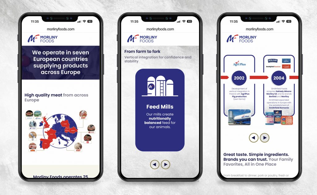 Morliny Foods PowerPoint Presentation & Website Graphics