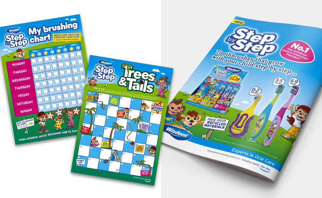 Wisdom Toothbrushes Step By StepChildren’s Oral Care Promotional Materials